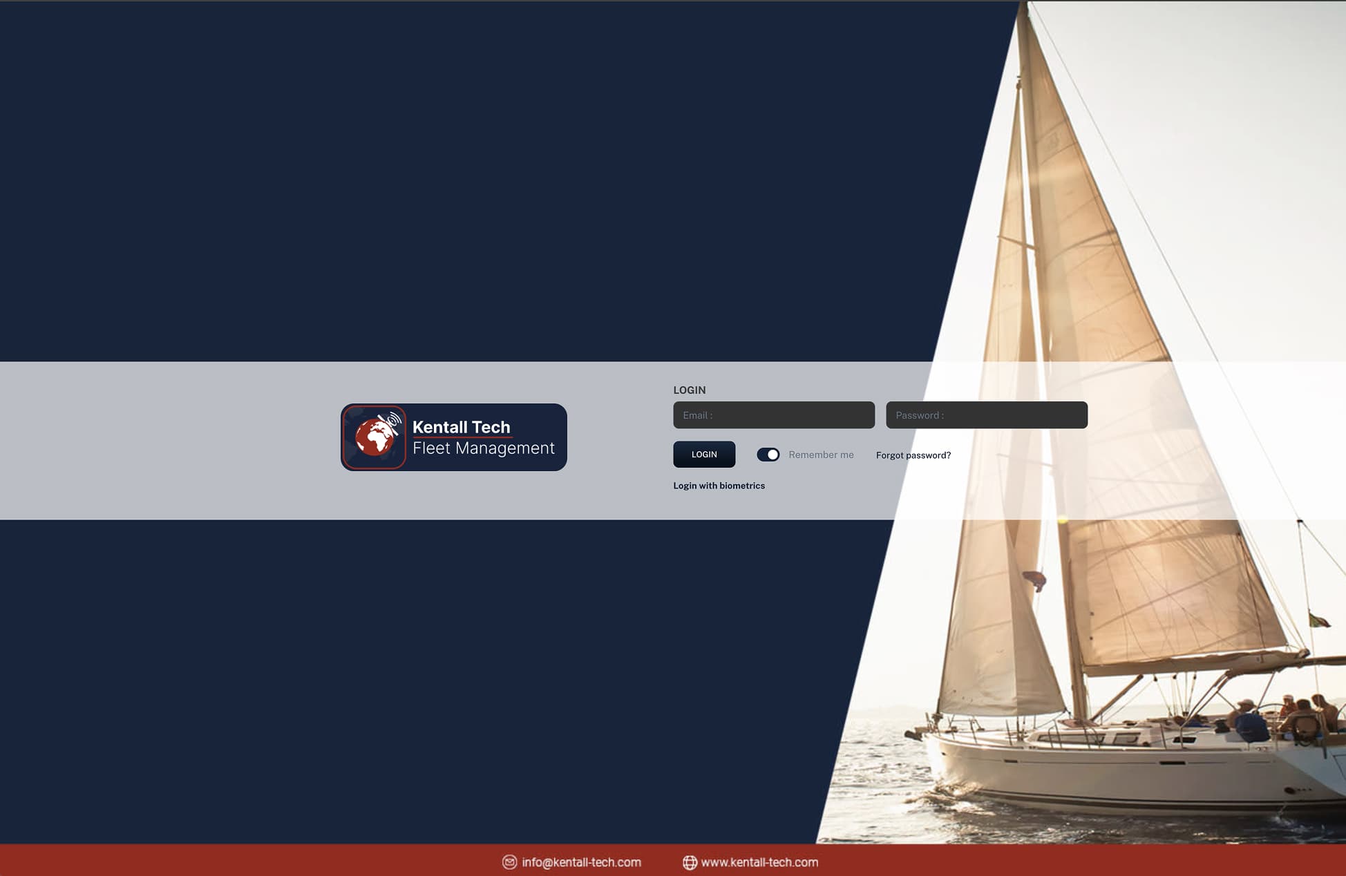 The kentalltrack.com login screen