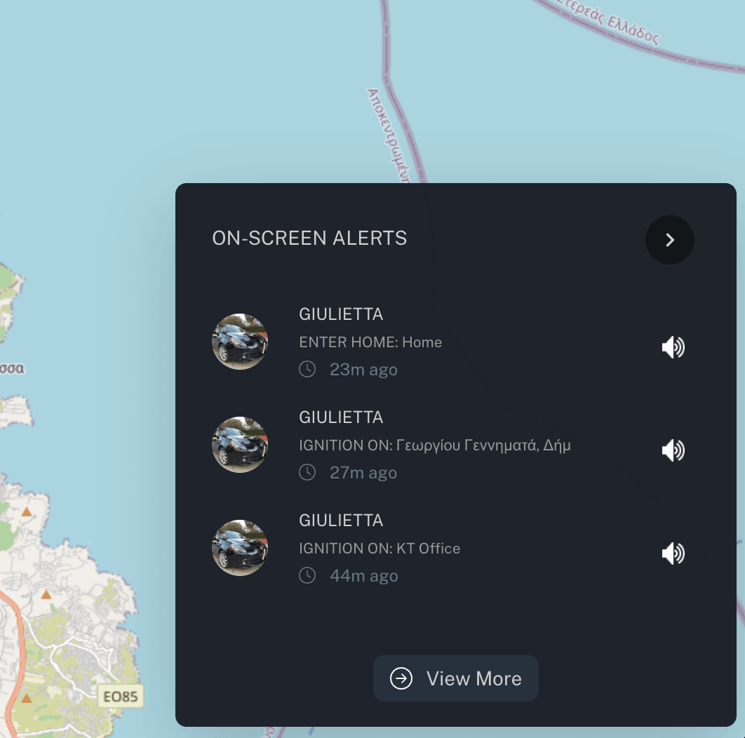 On-screen alerts in the bottom-right corner